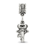 Sterling Silver 925 Dangle Bead with Three Keys Antique Finish