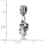 Sterling Silver 925 Dangle Bead with Three Keys Antique Finish