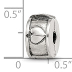 Sterling Silver 925 Hinged Heart Clip Bead with Antiqued Finish