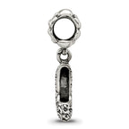 Sterling Silver 925 Dangle Bead with High Heel Charm Antiqued Finish