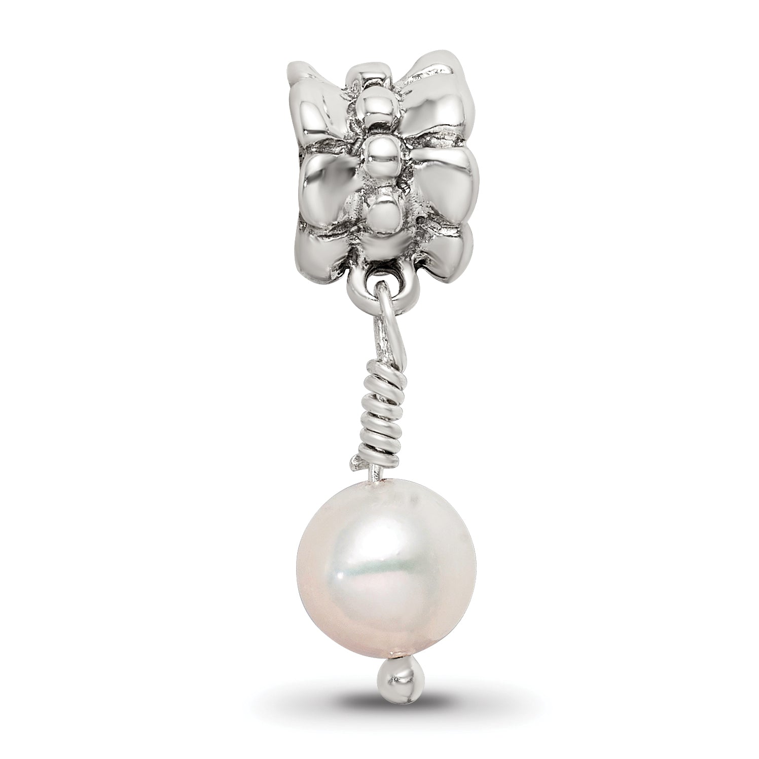 Sterling Silver Reflections Pink FW Cultured Pearl Dangle Bead