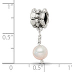 Sterling Silver Pink Freshwater Pearl Dangle Bead with Antiqued Finish