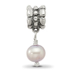 Sterling Silver Freshwater Cultured Pearl Dangle Bead with Antiqued Finish