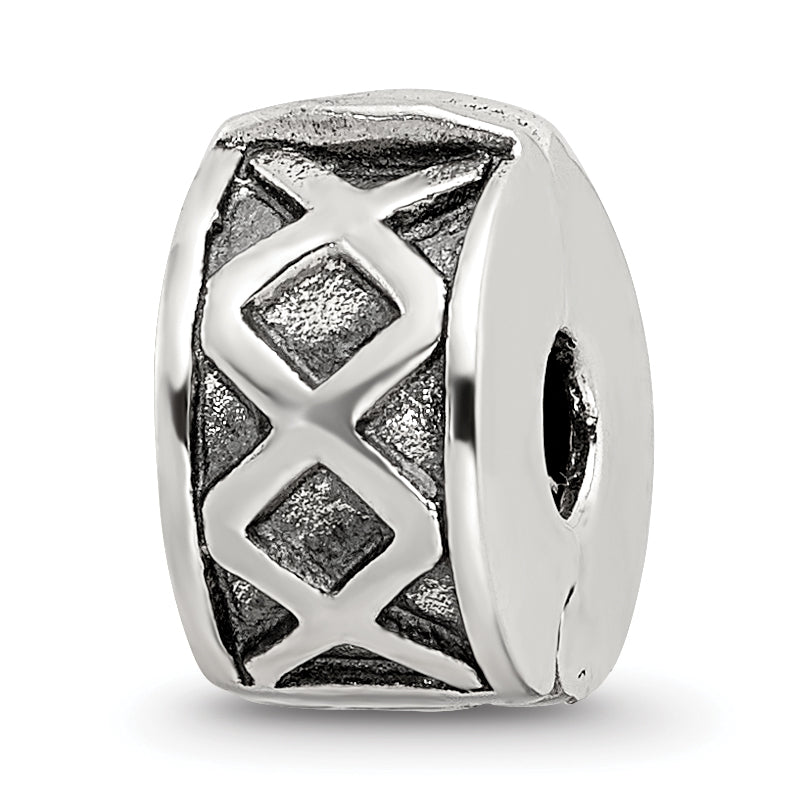 Sterling Silver Reflections Hinged X Clip Bead Main image
