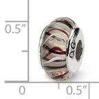Sterling Silver 925 Hand-Blown Glass Bead with Antiqued Finish Handmade Charm