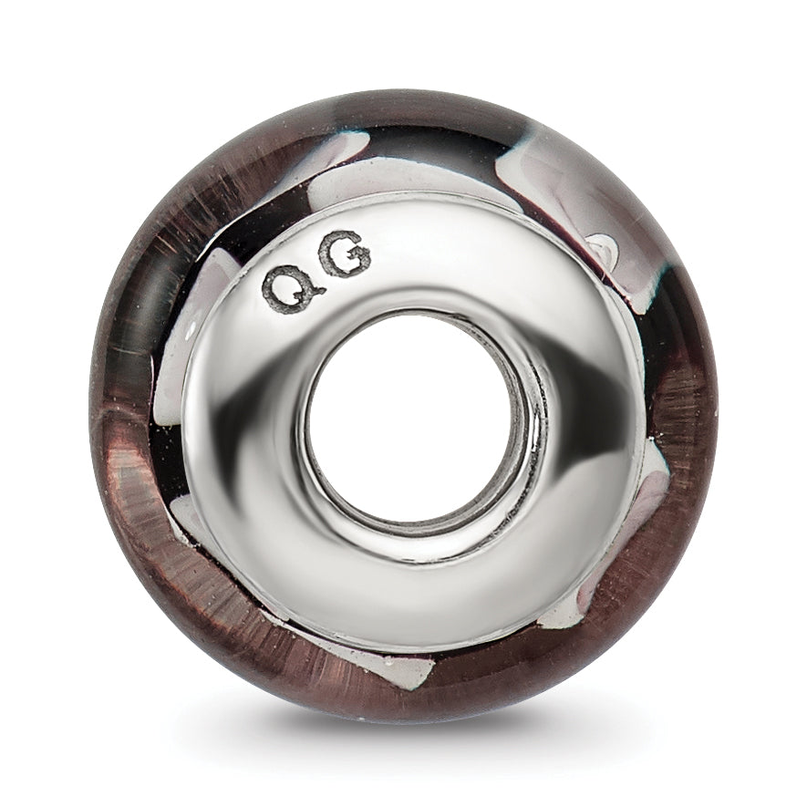 Sterling Silver Hand-Blown Glass Bead with Antiqued Finish Elegant Craftsmanship Secondary image