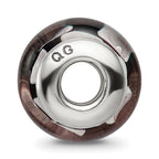 Sterling Silver Hand-Blown Glass Bead with Antiqued Finish Elegant Craftsmanship