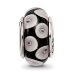 Sterling Silver Hand-Blown Glass Bead with Antiqued Finish Elegant Craftsmanship