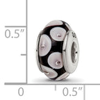 Sterling Silver Hand-Blown Glass Bead with Antiqued Finish Elegant Craftsmanship