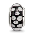 Sterling Silver 925 Hand-Blown Glass Bead with Antique Finish Elegant Design