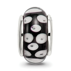 Sterling Silver 925 Hand-Blown Glass Bead with Antique Finish Elegant Design