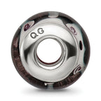 Sophia Jewelers Sterling Silver Hand-Blown Glass Bead with Antiqued Finish