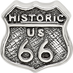 Sterling Silver 925 Route 66 Bead with Antiqued Finish Vintage Charm