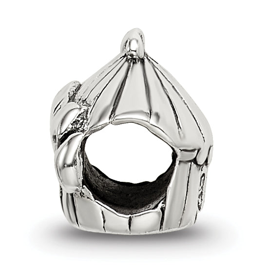Sterling Silver 925 Circus Tent Bead for Kids with Antiqued Finish Secondary image