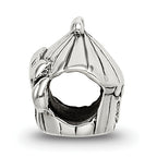 Sterling Silver 925 Circus Tent Bead for Kids with Antiqued Finish
