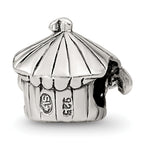 Sterling Silver 925 Circus Tent Bead for Kids with Antiqued Finish