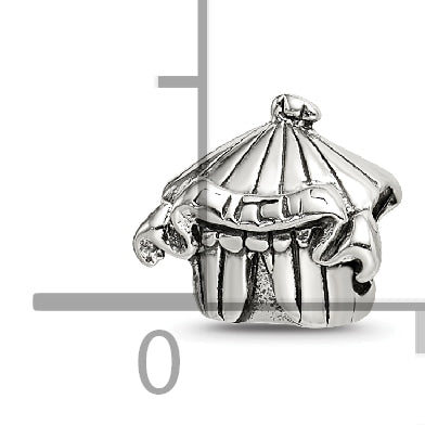 Sterling Silver 925 Circus Tent Bead for Kids with Antiqued Finish