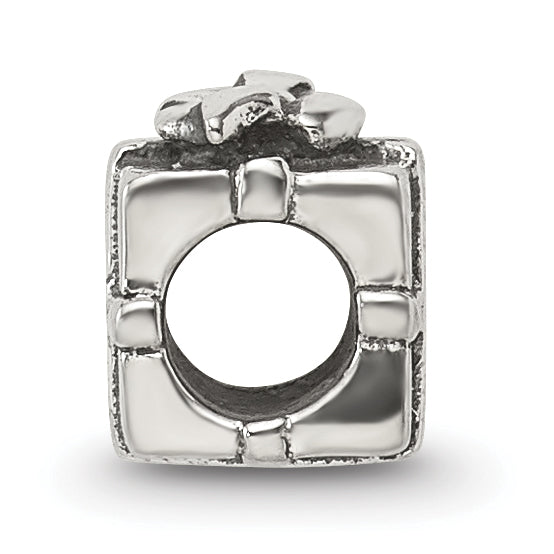 Sterling Silver 925 Antiqued Kids Bead with Solid Cast Design