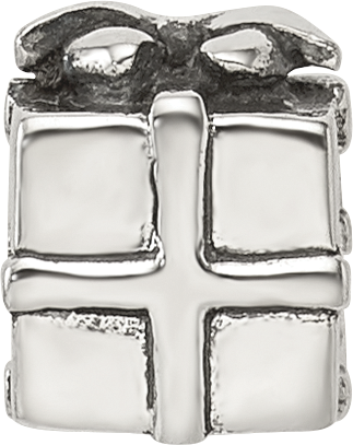 Sterling Silver 925 Antiqued Kids Bead with Solid Cast Design