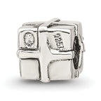 Sterling Silver 925 Antiqued Kids Bead with Solid Cast Design