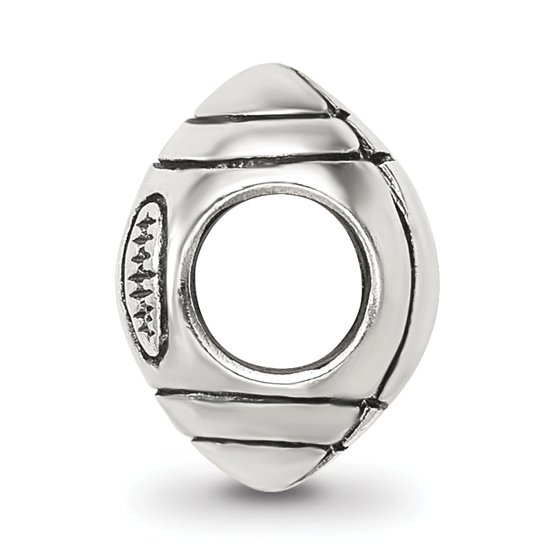 Sterling Silver 925 Football Themed Bead with Antiqued Finish Secondary image