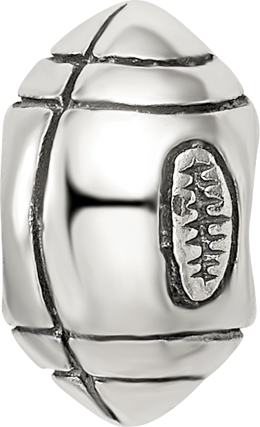 Sterling Silver 925 Football Themed Bead with Antiqued Finish