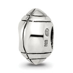 Sterling Silver 925 Football Themed Bead with Antiqued Finish