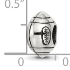 Sterling Silver 925 Football Themed Bead with Antiqued Finish