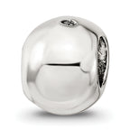 Sterling Silver 925 Reflections Bowling Ball Bead with Antiqued Finish