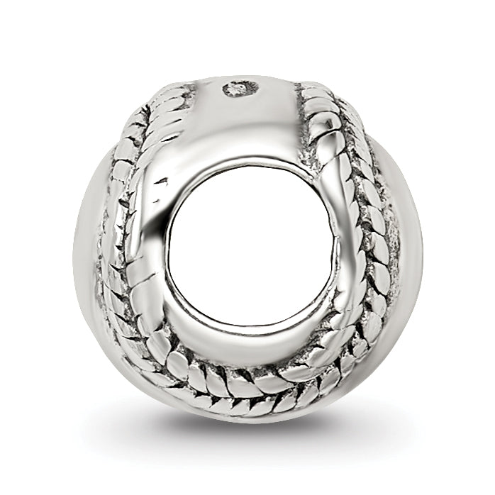 Sterling Silver 925 Baseball Bead with Antiqued Finish  Solid Cast Classic Design