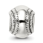 Sterling Silver 925 Baseball Bead with Antiqued Finish  Solid Cast Classic Design