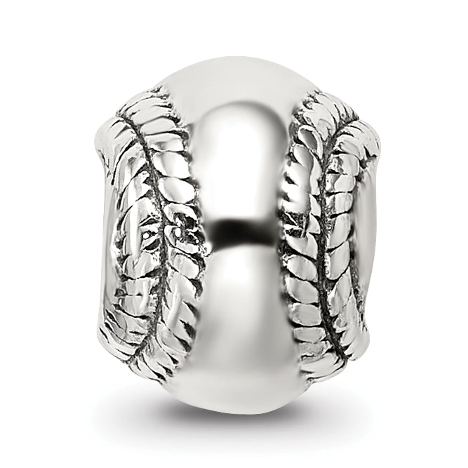 Sterling Silver 925 Baseball Bead with Antiqued Finish  Solid Cast Classic Design