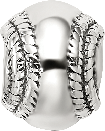 Sterling Silver 925 Baseball Bead with Antiqued Finish  Solid Cast Classic Design