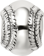 Sterling Silver 925 Baseball Bead with Antiqued Finish  Solid Cast Classic Design