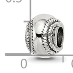 Sterling Silver 925 Baseball Bead with Antiqued Finish  Solid Cast Classic Design