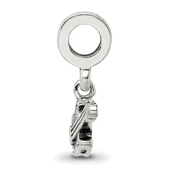 Sterling Silver 925 Electric Guitar Dangle Bead with Antiqued Finish Stylish