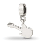 Sterling Silver 925 Electric Guitar Dangle Bead with Antiqued Finish Stylish