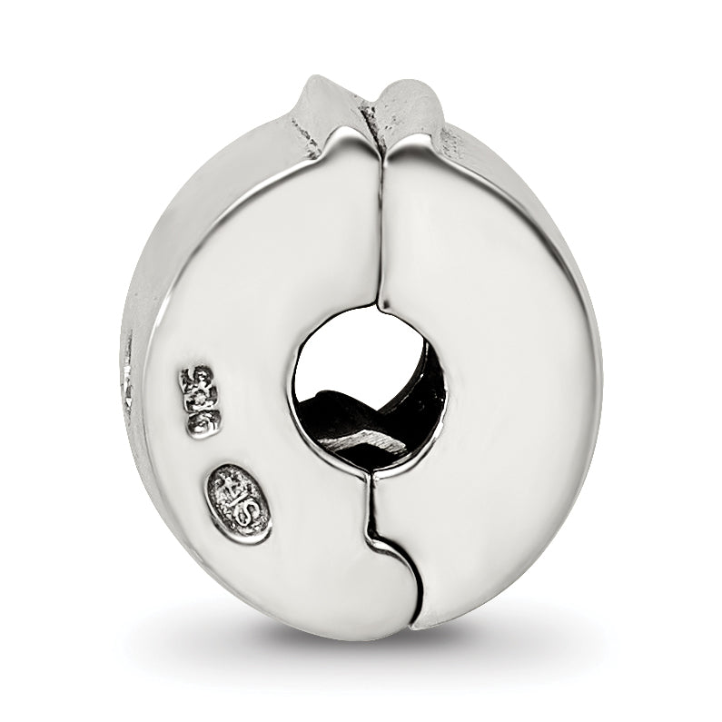 Sterling Silver 925 Hinged CZ Clip Bead with Polished Finish Secondary image