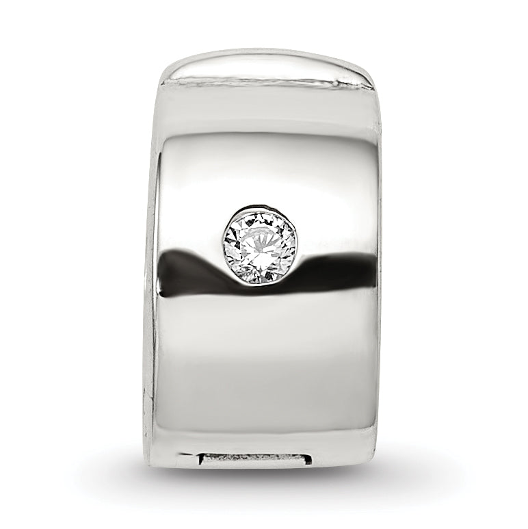 Sterling Silver Reflections Hinged CZ Clip Bead