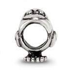 Sterling Silver 925 Kids Pelican Bead with Antiqued Finish Solid Design