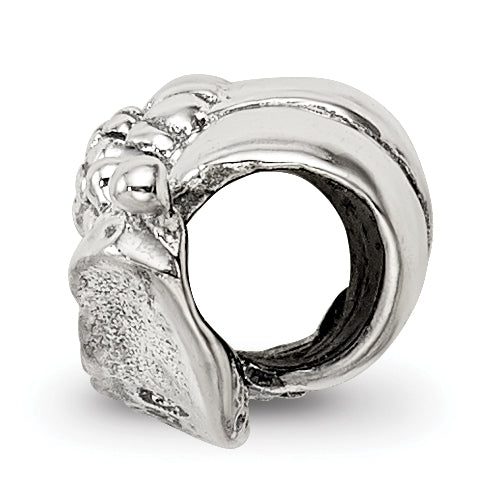Sterling Silver 925 Snail Bead for Kids with Antiqued Finish Solid Cast