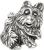 Sterling Silver 925 Kids Dog Bead with Antiqued Finish Solid Design