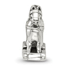 Sterling Silver 925 Rocking Horse Bead with Antiqued Finish Solid Cast Design