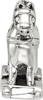 Sterling Silver 925 Rocking Horse Bead with Antiqued Finish Solid Cast Design