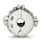 Sophia Jewelers Sterling Silver 925 Antiqued CZ Clip Bead Solid and Elegant Design
