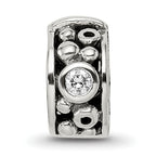 Sophia Jewelers Sterling Silver 925 Antiqued CZ Clip Bead Solid and Elegant Design