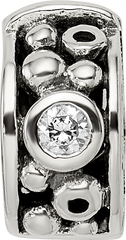 Sophia Jewelers Sterling Silver 925 Antiqued CZ Clip Bead Solid and Elegant Design