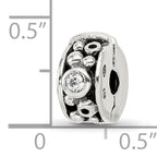 Sophia Jewelers Sterling Silver 925 Antiqued CZ Clip Bead Solid and Elegant Design