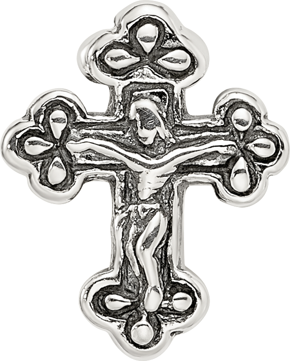 Sterling Silver 925 Crucifix Bead Antiqued Solid Design Sophia Jewelers
