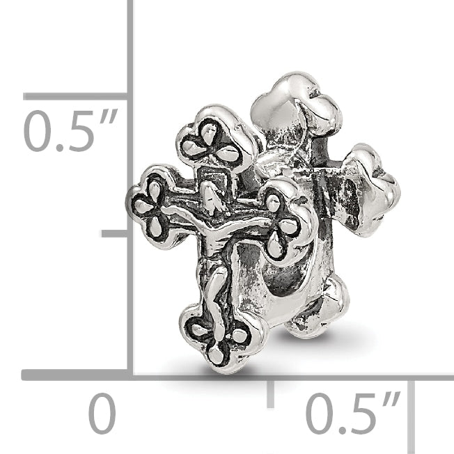 Sterling Silver 925 Crucifix Bead Antiqued Solid Design Sophia Jewelers